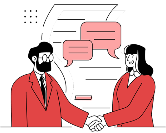 Two professionals discussing CRM process